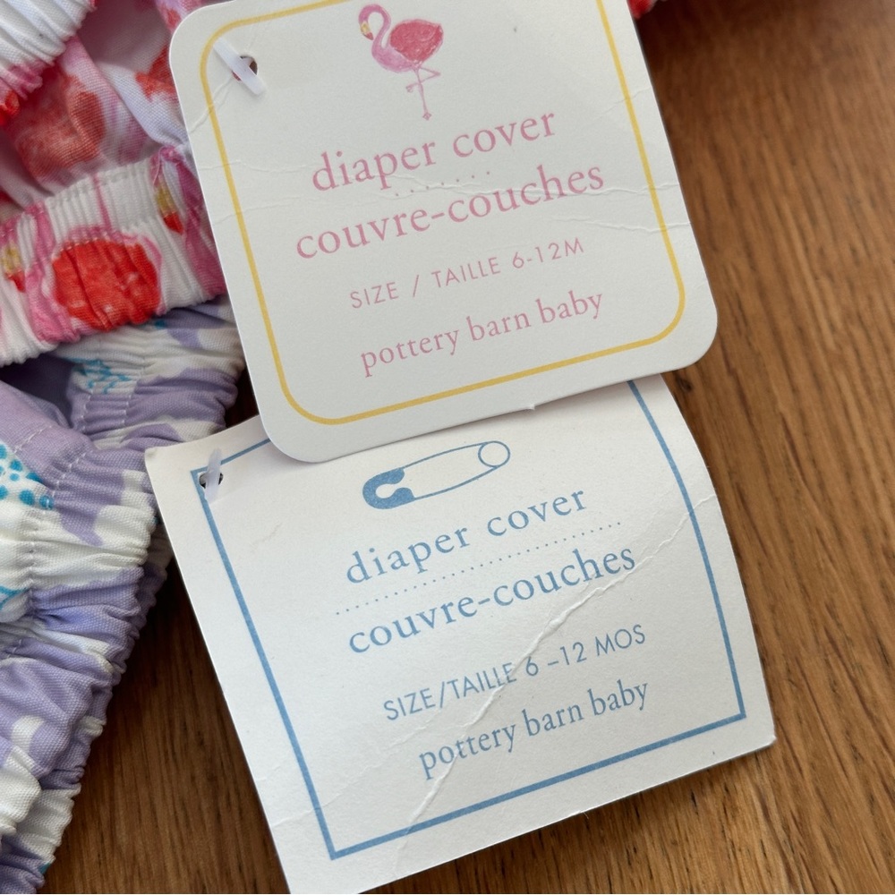 Pottery Barn Baby 6-12 MONTHS Printed 100% Cotton Two Diaper Covers NEW - Picture 4 of 10